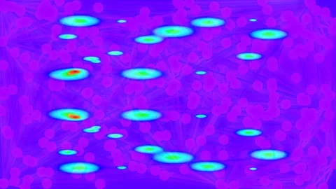 Abstract Digital Heat Map Visualization with Glowing Nodes and Data Connectio Stock Footage 333084326