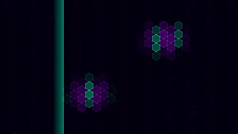 Abstract digital hexagon motion background video Stockbeeldmateriaal 346470271