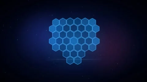 Abstract Digital Hexagon Network Visualization Stock Footage 347896839