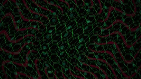 Abstract Digital Hexagonal Grid Animation with Pulsing Neon Light Effects. Stock Footage 341783379