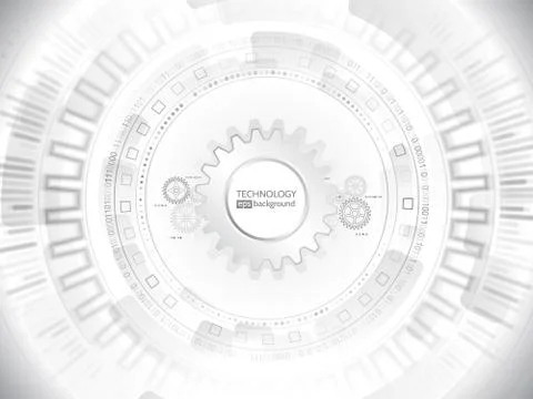 Abstract digital hi tech technology concept. Radial computer innovation desig Stock Illustration