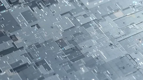 Abstract digital high tech background seamless loop 3D render animation Stock Footage 161294698