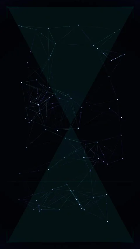 Abstract Digital Hourglass with Plexus Network Nodes and Lines Stock Footage 346205682