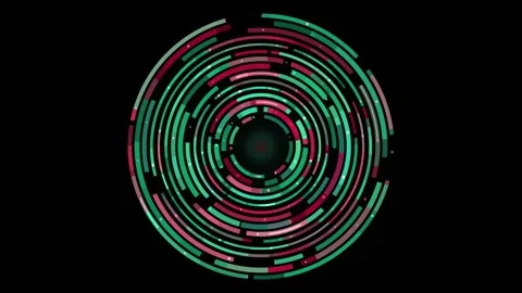Abstract digital hud circular loading interface with pulsing neon rings and.. 스톡 동영상 348057644