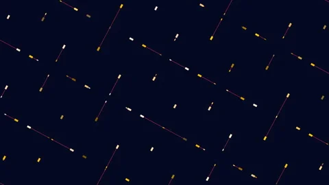 Abstract digital HUD grid with neon lines and glitch particles on dark Stock Footage 330062350