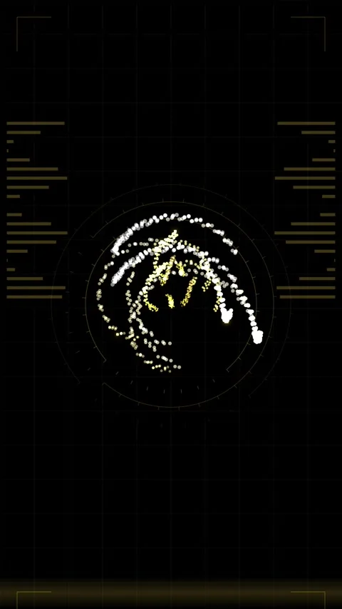 Abstract Digital HUD Interface with Circular Graphic Elements Stock Footage 346197428