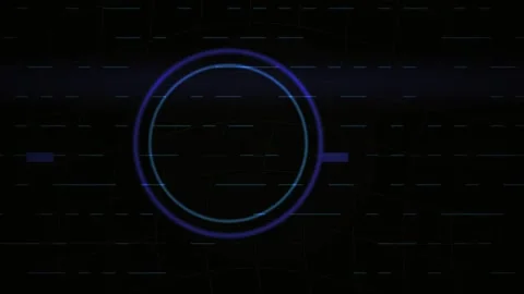 Abstract Digital HUD Interface with Floating Data Blocks and Circular Scann.. Stock Footage 341783350