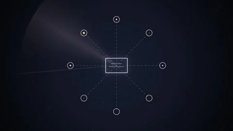 Abstract Digital HUD Interface with Geometric Shapes and Data Visualization Stock Footage 348792522