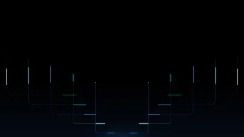 Abstract digital hud interface with glowing geometric lines and data flow a.. Vidéo 344860665
