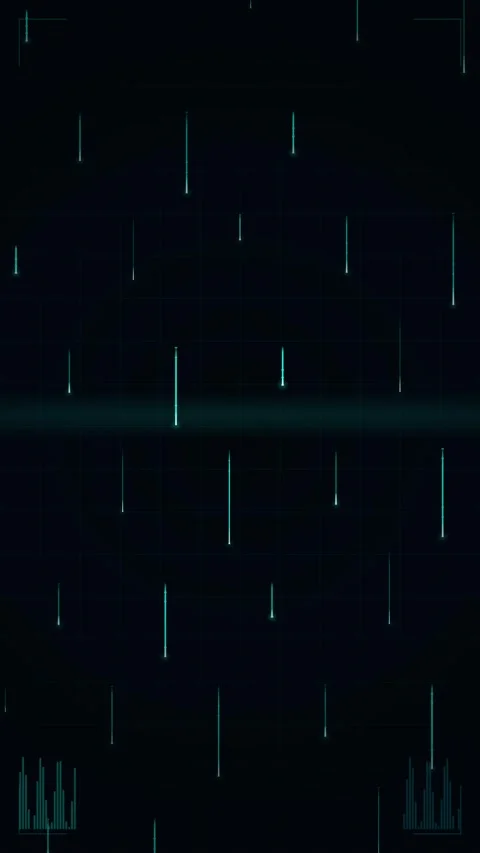 Abstract Digital HUD Interface with Glowing Vertical Data Lines Stock Footage 346207886