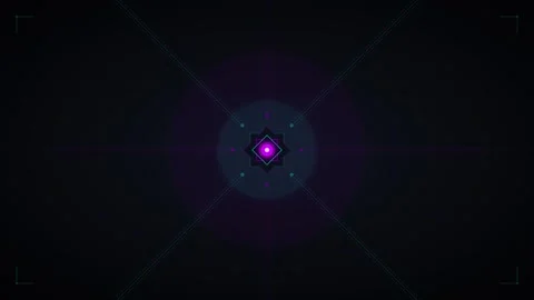 Abstract digital hud interface with pulsing neon light core and geometric m.. Stock-Footage 337558078