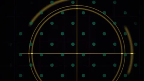 Abstract Digital HUD Interface with Pulsing Geometric Grid and Scanning Lig.. Stock Footage 340503681