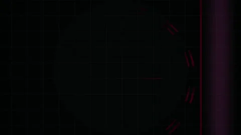 Abstract Digital HUD Interface with Pulsing Red Crosshair and Geometric Dat.. Stock Footage 340503709