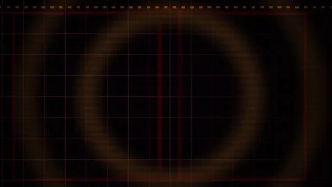 Abstract Digital HUD Interface with Pulsing Red Light and Geometric Grid Pa.. Stock Footage 340504049