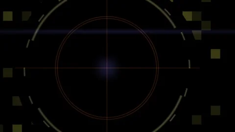 Abstract Digital HUD Interface with Pulsing Blue Light and Geometric Data E.. Stock Footage 341783322