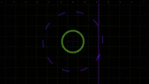 Abstract Digital HUD Interface with Pulsing Circular Targeting Reticle Anim.. Stock Footage 341783357