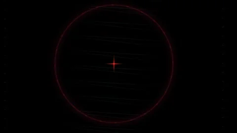 Abstract Digital HUD Interface with Pulsing Red Target Reticle. Stock Footage 341783415