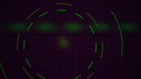 Abstract Digital HUD Interface with Rotating Circular Elements and Glowing .. Stock Footage 340503915