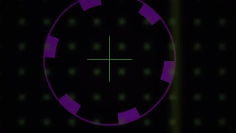 Abstract Digital HUD Interface with Rotating Circular Elements and Targetin.. Stock-Footage 341783499