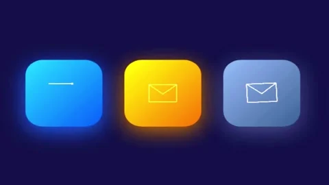 Abstract digital icons moving in sequence with subtle glow and depth on dar.. Stock Footage 346532457