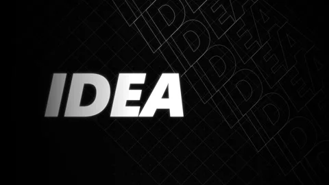 Abstract Digital Idea Word Animation on Dark Background. Stock Footage 336620030