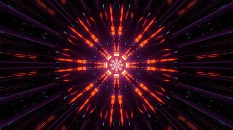 Abstract digital illustration background with an orange radiating pattern Stockillustratie