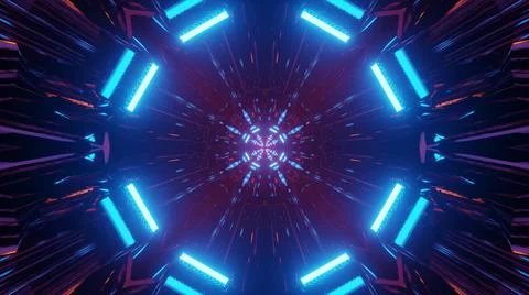 Abstract digital illustration background with a round, blue vortex pattern Stock Illustration