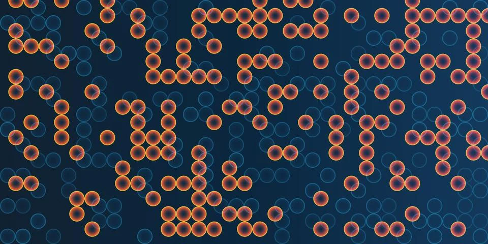 Abstract Digital Illustration Featuring a Pattern of Glowing Red, Blue and .. Stock Illustration