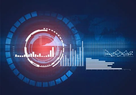 Abstract digital illustration of round technology interface Stock Illustration