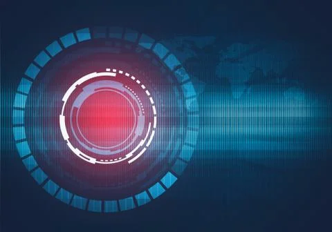 Abstract digital illustration of round technology interface Stock Illustration