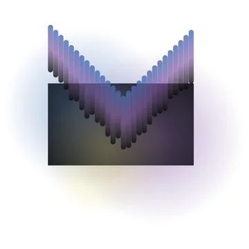 Abstract digital illustration vertical bars forming a symmetrical v shape Stock Illustration