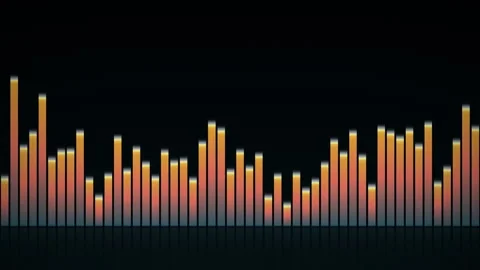 This abstract digital image shows an audio equalizer with colorful bars Stock Footage 344241488