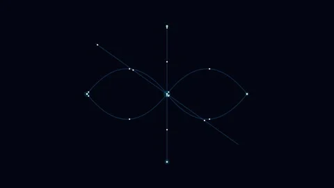 Abstract digital infinity loop formed by glowing blue nodes and thin lines Stock Footage 338310737