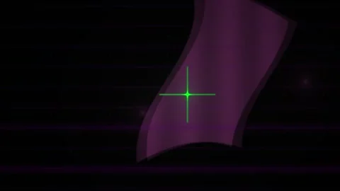 Abstract Digital Interface Animation with Glowing Crosshair and Pulsing Pur.. Stock Footage 341783548