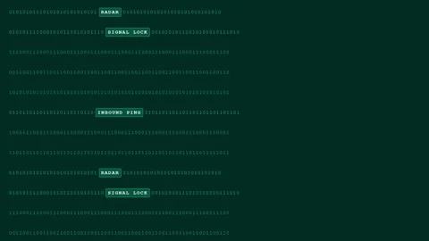 Abstract Digital Interface with Binary Code and System Status Notifications Stock-Footage 347628816