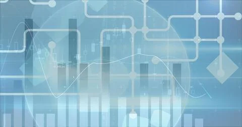 Abstract digital interface with data charts and graphs overlaying futuristic Stock Photos