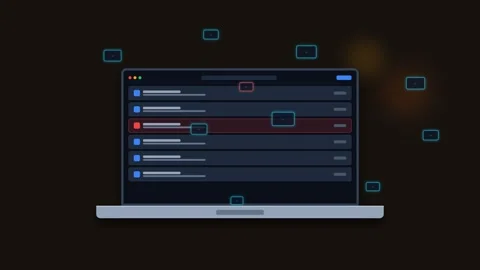 Abstract Digital Interface with Data Processing Animation Stock Footage 347895706