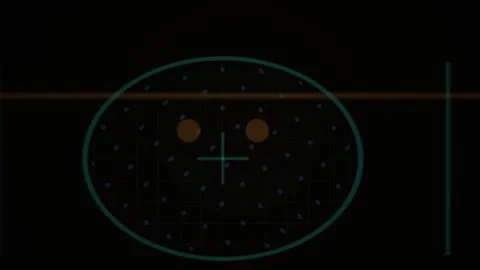 Abstract Digital Interface Display with Pulsing Circular Elements and Data .. Video stock 341783535
