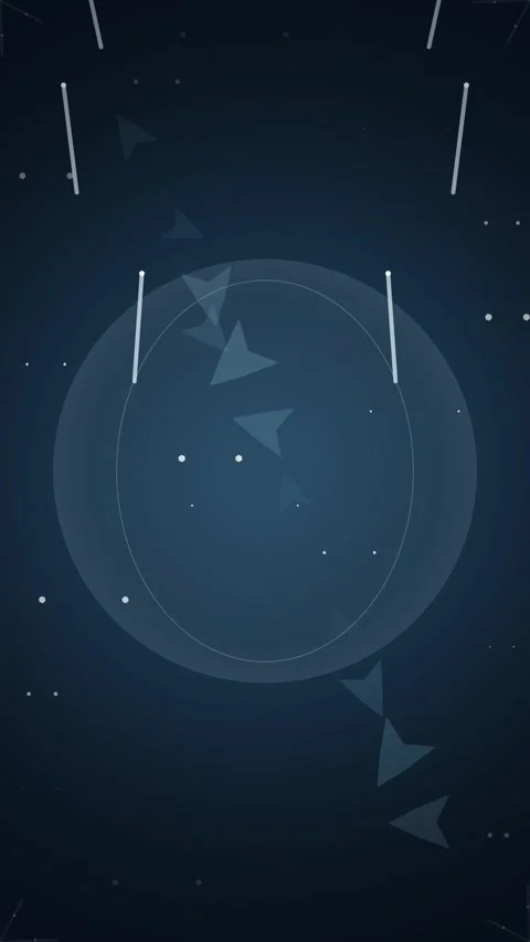 Abstract Digital Interface with Floating Arrows and Geometric Elements Stock Footage 346197827
