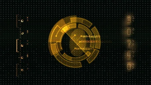 Abstract Digital Interface Futuristic Geometric Numeric Elements Stockbeeldmateriaal 306291951