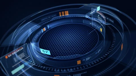 Abstract digital interface with a futuristic hexagonal pattern, futuristic Stock Footage 273282139