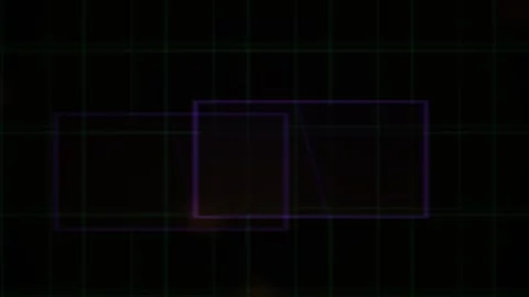Abstract Digital Interface with Glowing Geometric Rectangles and Grid Lines. Stock Footage 340504627