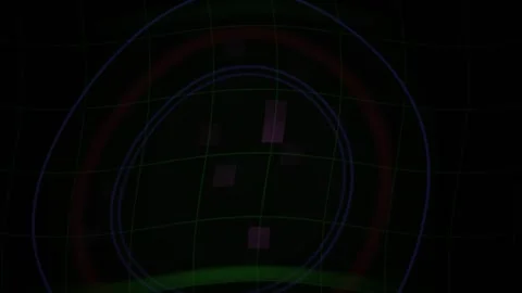Abstract Digital Interface with Glowing Geometric Shapes and Circular Data .. Stock Footage 341783649