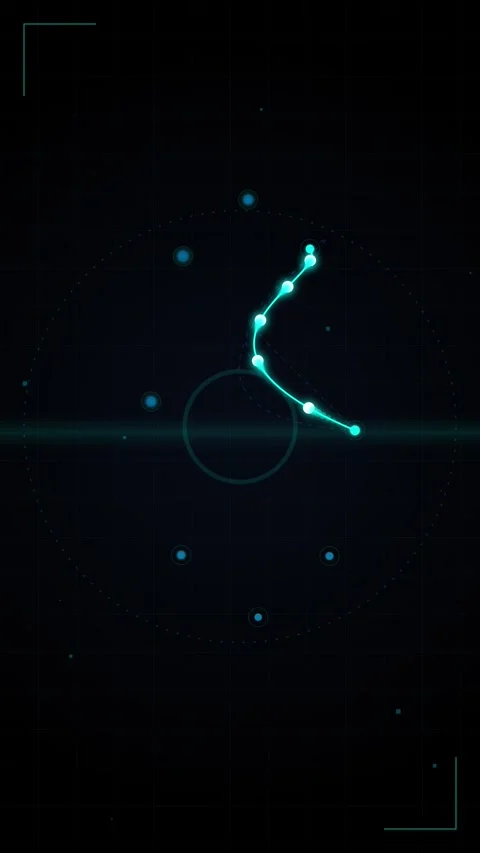 Abstract Digital Interface with Glowing Nodes and Connecting Lines Stock Footage 346204203