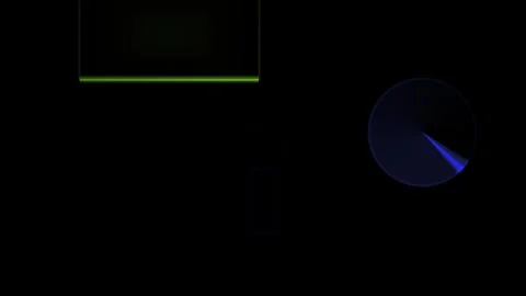 Abstract Digital Interface with Glowing Radar Scan and Data Window. Stock Footage 334447593