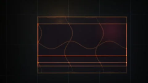 Abstract Digital Interface with Glowing Wave Patterns and Geometric Grid Line Stock Footage 341807450