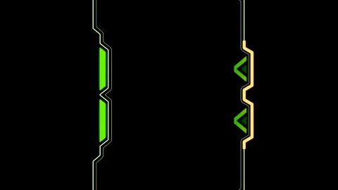 Abstract Digital Interface with Green and Yellow Lines Stock Footage 284404307