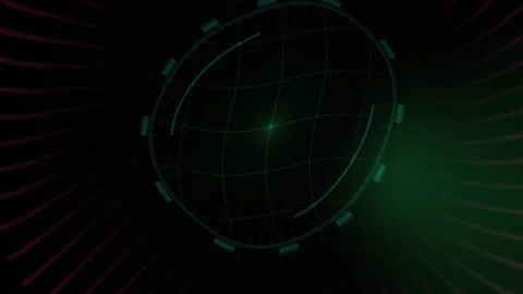Abstract Digital Interface HUD Element Rotating Circular Display. Stock Footage 334447929
