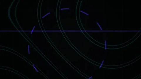 Abstract Digital Interface HUD Elements Moving on Dark Background. Stock Footage 334447548
