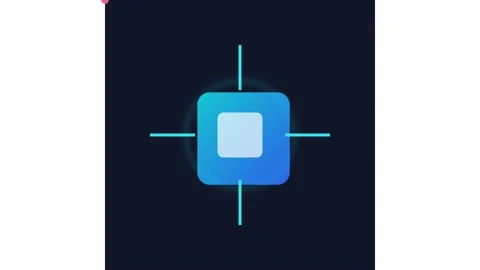Abstract digital interface hud with pulsing target reticle and glowing square Stock Footage 338188920